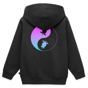 Schildkröte - Kinder Premium Organic Zip Hoodie - Schwarz - Hinten - AI Model Kid Male (0cm)