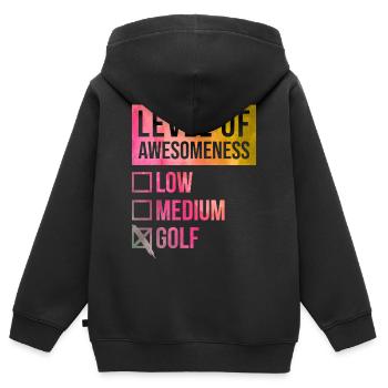 Golf Golf Golf - Sweat Premium à capuche zippé enfant bio - noir - Dos - AI Model Kid Male (0cm)