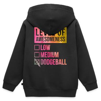 Ball-prisonnier - Sweat Premium à capuche zippé enfant bio - noir - Dos - AI Model Kid Male (0cm)