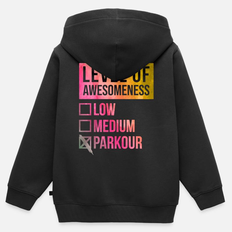 Parkour - Sweat Premium à capuche zippé enfant bio - noir
