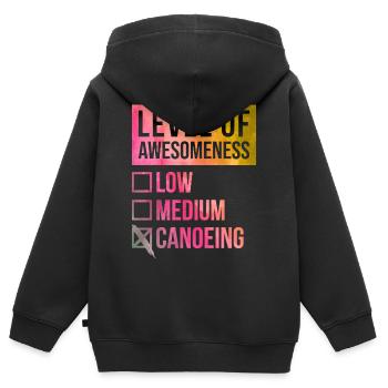 Canoë Canoë - Sweat Premium à capuche zippé enfant bio - noir - Dos - AI Model Kid Male (0cm)