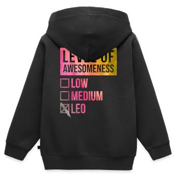 Leo Leo Leo - Sweat Premium à capuche zippé enfant bio - noir - Dos - AI Model Kid Male (0cm)