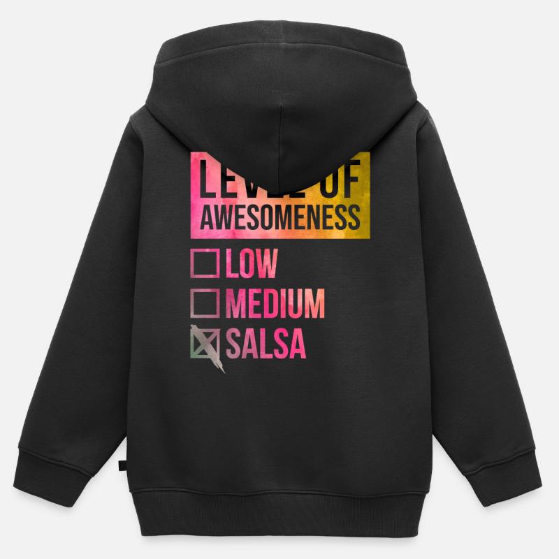 salsa - Sweat Premium à capuche zippé enfant bio - noir