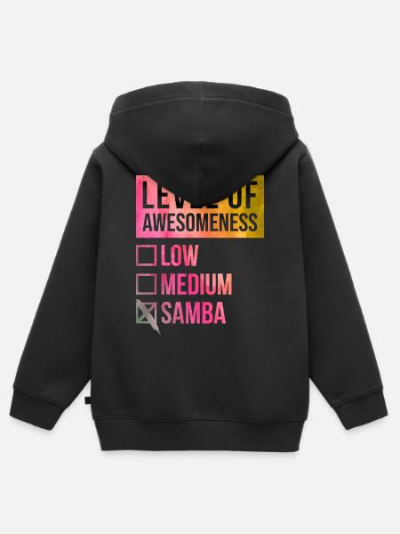 Samba Samba Samba - Sweat Premium à capuche zippé enfant bio - noir