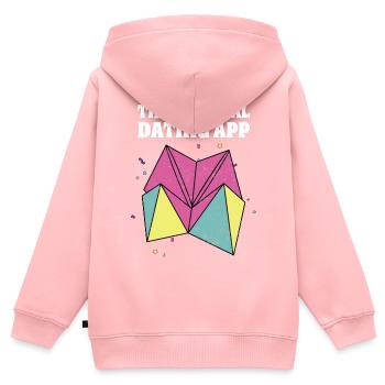 années quatre-vingt-dix - Sweat Premium à capuche zippé enfant bio - rose - Dos - AI Model Kid Female (0cm)