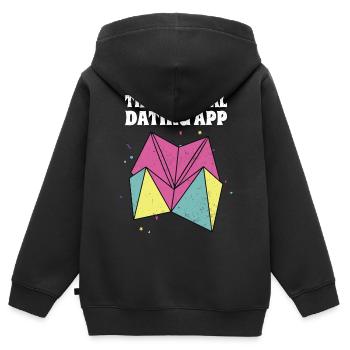 90er Jahre - Kinder Premium Organic Zip Hoodie - Schwarz - Hinten - AI Model Kid Male (0cm)