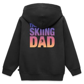 The Skiing Dad - Ski - Kinder Premium Organic Zip Hoodie - Schwarz - Hinten - AI Model Kid Male (0cm)