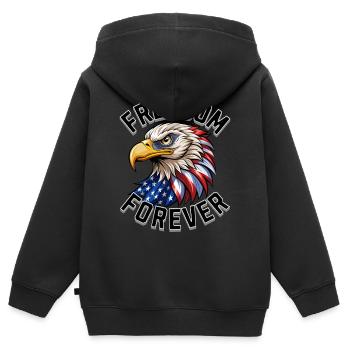 Freedom Forever - Kids Premium Organic Zip-up Hoodie - black - Back - AI Model Kid Male (0cm)