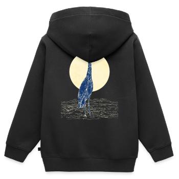 HÉRON CENDRÉ - Sweat Premium à capuche zippé enfant bio - noir - Dos - AI Model Kid Male (0cm)