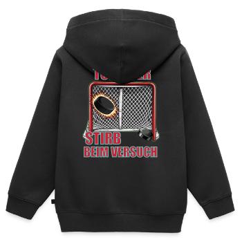 Tor oder stirb – Unisex T-Shirt - Kinder Premium Organic Zip Hoodie - Schwarz - Hinten - AI Model Kid Male (0cm)