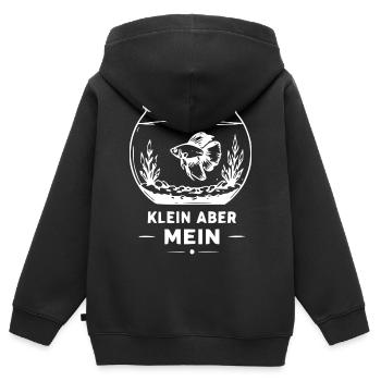 Kleines Eigenes Fischglas - Kinder Premium Organic Zip Hoodie - Schwarz - Hinten - AI Model Kid Male (0cm)