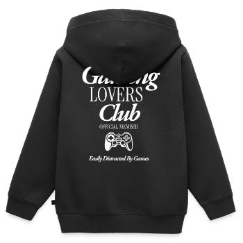 Gaming Lovers Club - Kinder Premium Organic Zip Hoodie - Schwarz - Hinten - AI Model Kid Male (0cm)