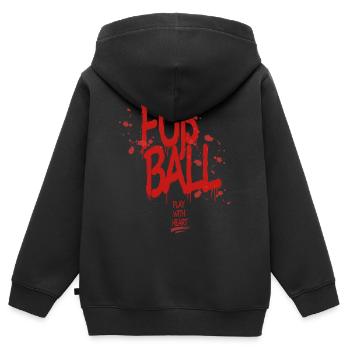 Fur Ball Graffiti: Play With Heart - Kinder Premium Organic Zip Hoodie - Schwarz - Hinten - AI Model Kid Male (0cm)