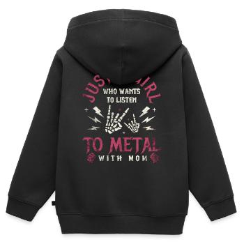 Metal Mom Baby Girl Metalhead Geschenk - Kinder Premium Organic Zip Hoodie - Schwarz - Hinten - AI Model Kid Male (0cm)