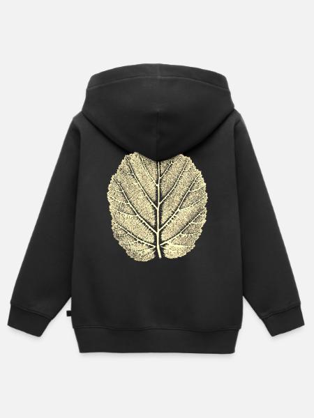Haselnussblatt / Blatt Hasel - Natur & Wald - Kinder Premium Organic Zip Hoodie - Schwarz
