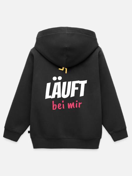 Läuft bei mir – Jugendsprache Spruch - Kinder Premium Organic Zip Hoodie - Schwarz