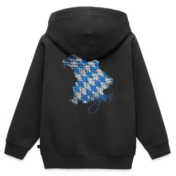 Bayern, Oberbayern, Geschenk für Bayern, Bavaria - Kinder Premium Organic Zip Hoodie - Schwarz - Hinten - AI Model Kid Male (0cm)