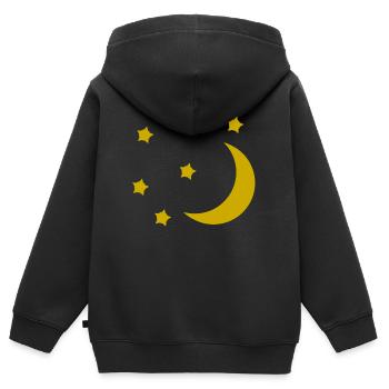 Mond und Sterne - Kinder Premium Organic Zip Hoodie - Schwarz - Hinten - AI Model Kid Male (0cm)