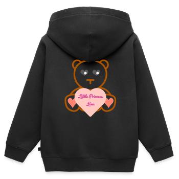 Petite princesse Léna - Sweat Premium à capuche zippé enfant bio - noir - Dos - AI Model Kid Male (0cm)