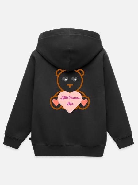 Little Princess Lena - Kids Premium Organic Zip-up Hoodie - black