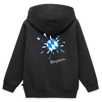 Bayern Bavaria - Kinder Premium Organic Zip Hoodie - Schwarz - Hinten - AI Model Kid Male (0cm)