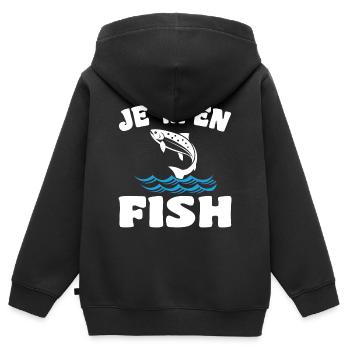 Ich fische nicht. Lustiges Fischergeschenk zum Angeln - Kinder Premium Organic Zip Hoodie - Schwarz - Hinten - AI Model Kid Male (0cm)