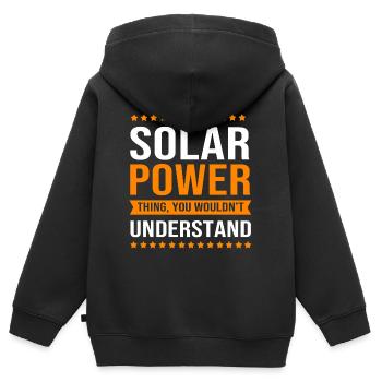 Erneuerbare Energien Solarzellen Photovoltaik - Kinder Premium Organic Zip Hoodie - Schwarz - Hinten - AI Model Kid Male (0cm)