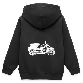 Mofa DS 50 Cyclomoteur - Sweat Premium à capuche zippé enfant bio - noir - Dos - AI Model Kid Male (0cm)
