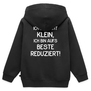 Ich bin nicht klein - Kinder Premium Organic Zip Hoodie - Schwarz - Hinten - AI Model Kid Male (0cm)
