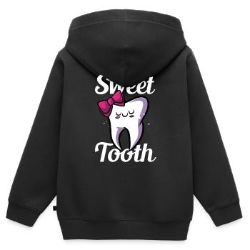 Zahnhygieniker Zahnarzt Zähne Mundhygiene - Kinder Premium Organic Zip Hoodie - Schwarz - Hinten - AI Model Kid Male (0cm)