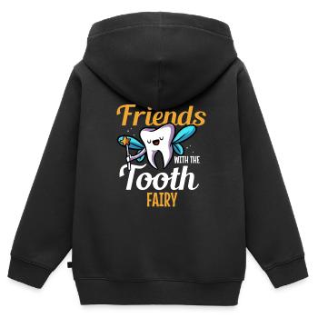 Zahnhygieniker Zahnarzt Zahnfee Zähne Mundhygiene - Kinder Premium Organic Zip Hoodie - Schwarz - Hinten - AI Model Kid Male (0cm)