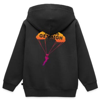 Fallschirmspringen Skydiving Base Jumping Sport - Kinder Premium Organic Zip Hoodie - Schwarz - Hinten - AI Model Kid Male (0cm)