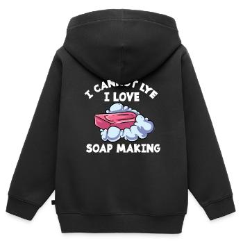 Seife Hygiene Waschen Seifenherstellung Putzen - Kinder Premium Organic Zip Hoodie - Schwarz - Hinten - AI Model Kid Male (0cm)