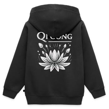 Meditation - Kinder Premium Organic Zip Hoodie - Schwarz - Hinten - AI Model Kid Male (0cm)