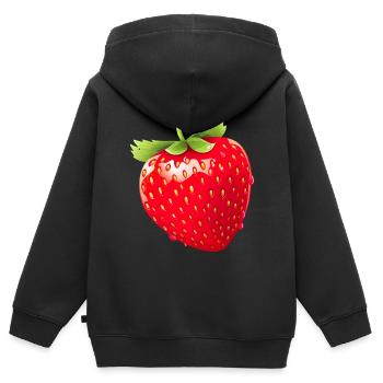 Erdbeere Erdbeeren für einen Erdbeer Liebhaber - Kinder Premium Organic Zip Hoodie - Schwarz - Hinten - AI Model Kid Male (0cm)