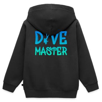 Dive Master - Kinder Premium Organic Zip Hoodie - Schwarz - Hinten - AI Model Kid Male (0cm)