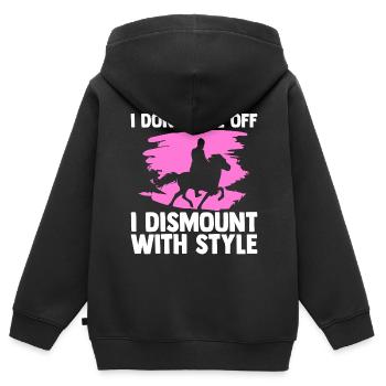 Amoureux des chevaux Équitation équestre - Sweat Premium à capuche zippé enfant bio - noir - Dos - AI Model Kid Male (0cm)