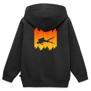 Scuba Diving - Kinder Premium Organic Zip Hoodie - Schwarz - Hinten - AI Model Kid Male (0cm)