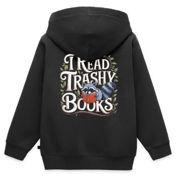 I Read Trashy Books 14 - Kinder Premium Organic Zip Hoodie - Schwarz - Hinten - AI Model Kid Male (0cm)