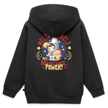 Astronaut with teddy bear - Kids Premium Organic Zip-up Hoodie - black - Back - AI Model Kid Male (0cm)
