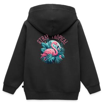 Stray Tropical - Kinder Premium Organic Zip Hoodie - Schwarz - Hinten - AI Model Kid Male (0cm)