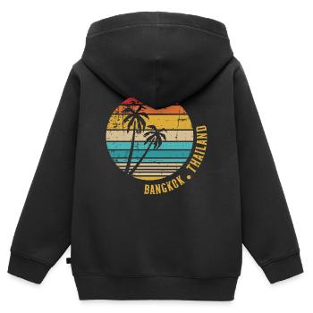 Bangkok - Kinder Premium Organic Zip Hoodie - Schwarz - Hinten - AI Model Kid Male (0cm)