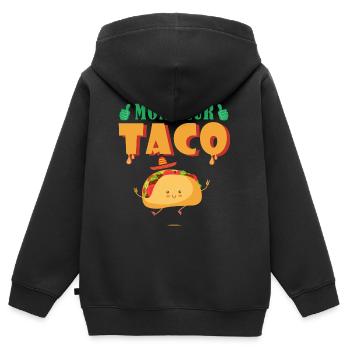 Monsieur Taco Humor Mexikanische mexikanische Küche - Kinder Premium Organic Zip Hoodie - Schwarz - Hinten - AI Model Kid Male (0cm)