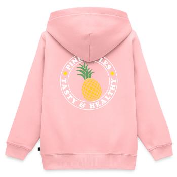 Leckere, gesunde Ananas, exotische Früchte, - Kinder Premium Organic Zip Hoodie - Rosa - Hinten - AI Model Kid Female (0cm)