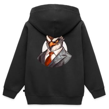 Falke Mafia - Kinder Premium Organic Zip Hoodie - Schwarz - Hinten - AI Model Kid Male (0cm)