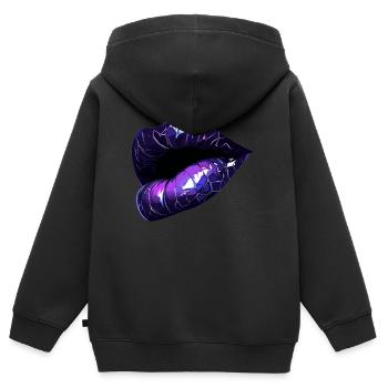 baiser - Sweat Premium à capuche zippé enfant bio - noir - Dos - AI Model Kid Male (0cm)