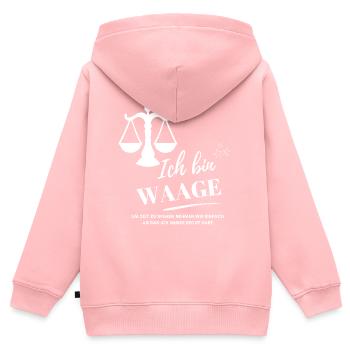 Ich bin Waage - Ich habe immer recht! Sternzeichen - Kinder Premium Organic Zip Hoodie - Rosa - Hinten - AI Model Kid Female (0cm)