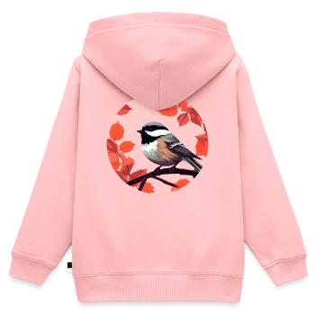Meise - Kinder Premium Organic Zip Hoodie - Rosa - Hinten - AI Model Kid Female (0cm)