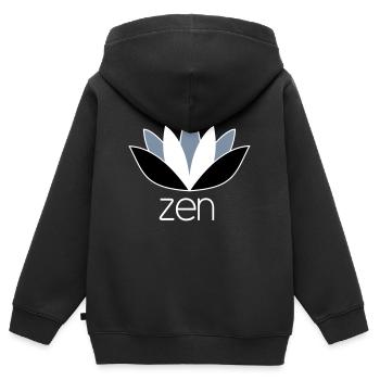 ZEN - Sweat Premium à capuche zippé enfant bio - noir - Dos - AI Model Kid Male (0cm)