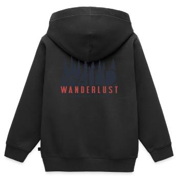Wanderlust - Kinder Premium Organic Zip Hoodie - Schwarz - Hinten - AI Model Kid Male (0cm)